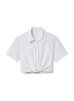 Lily Short Sleeve Cropped Cotton Shirt