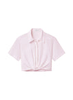 Lily Short Sleeve Cropped Cotton Shirt