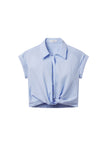 Lily Short Sleeve Cropped Cotton Shirt