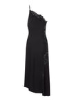Lou Satin and Lace Midi Dress
