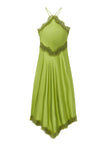 Lucia Satin and Lace Midi Dress