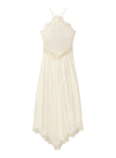 Lucia Satin and Lace Midi Dress