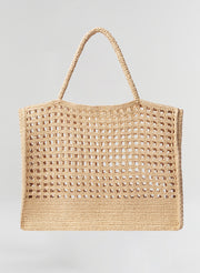 woven raffia tote