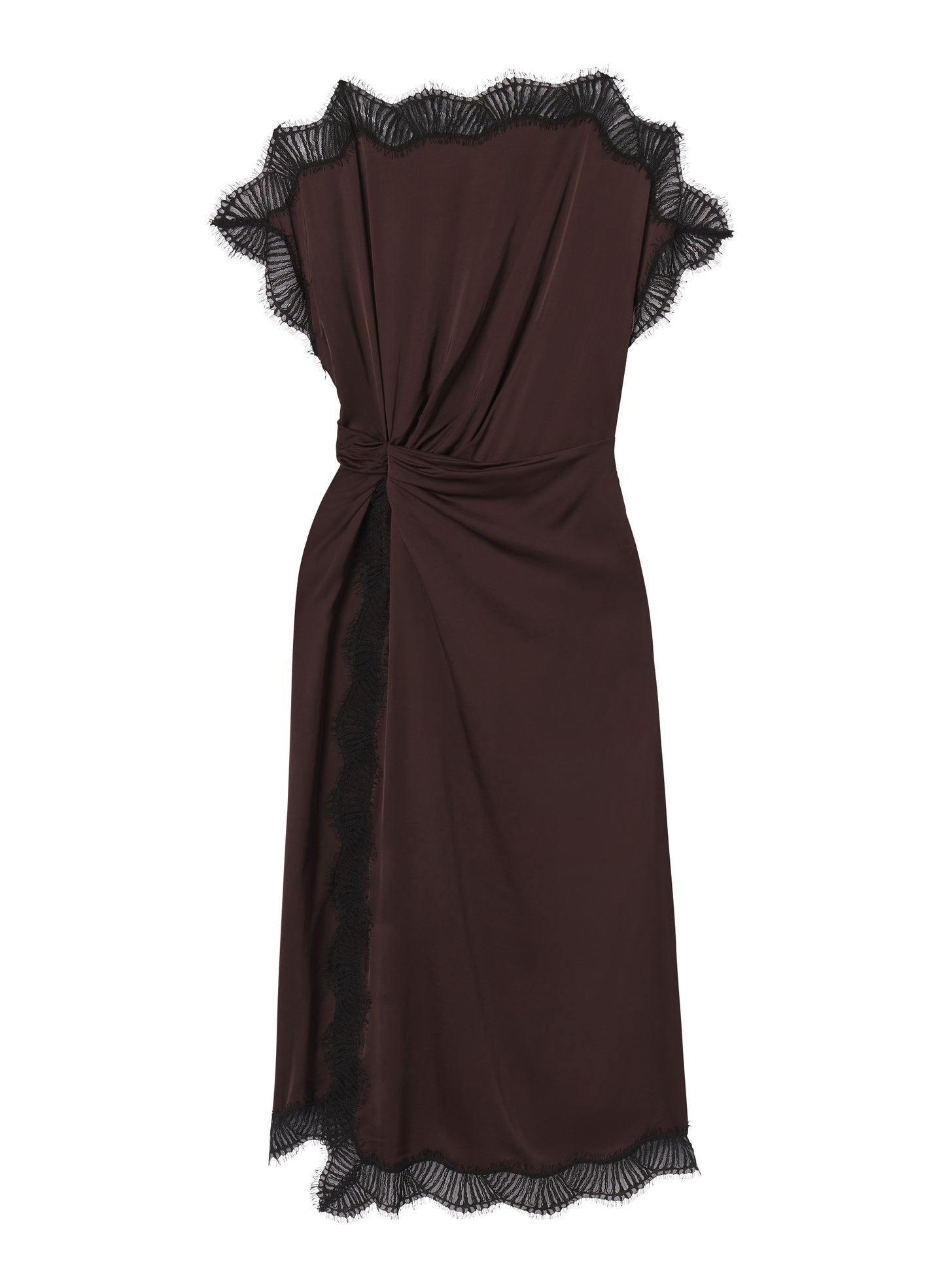 A.L.C. Women's Luna Satin and Lace Midi Dress Cocoa/Black A.L.C. Women's Luna Satin and Lace Midi Dress Cocoa/Black