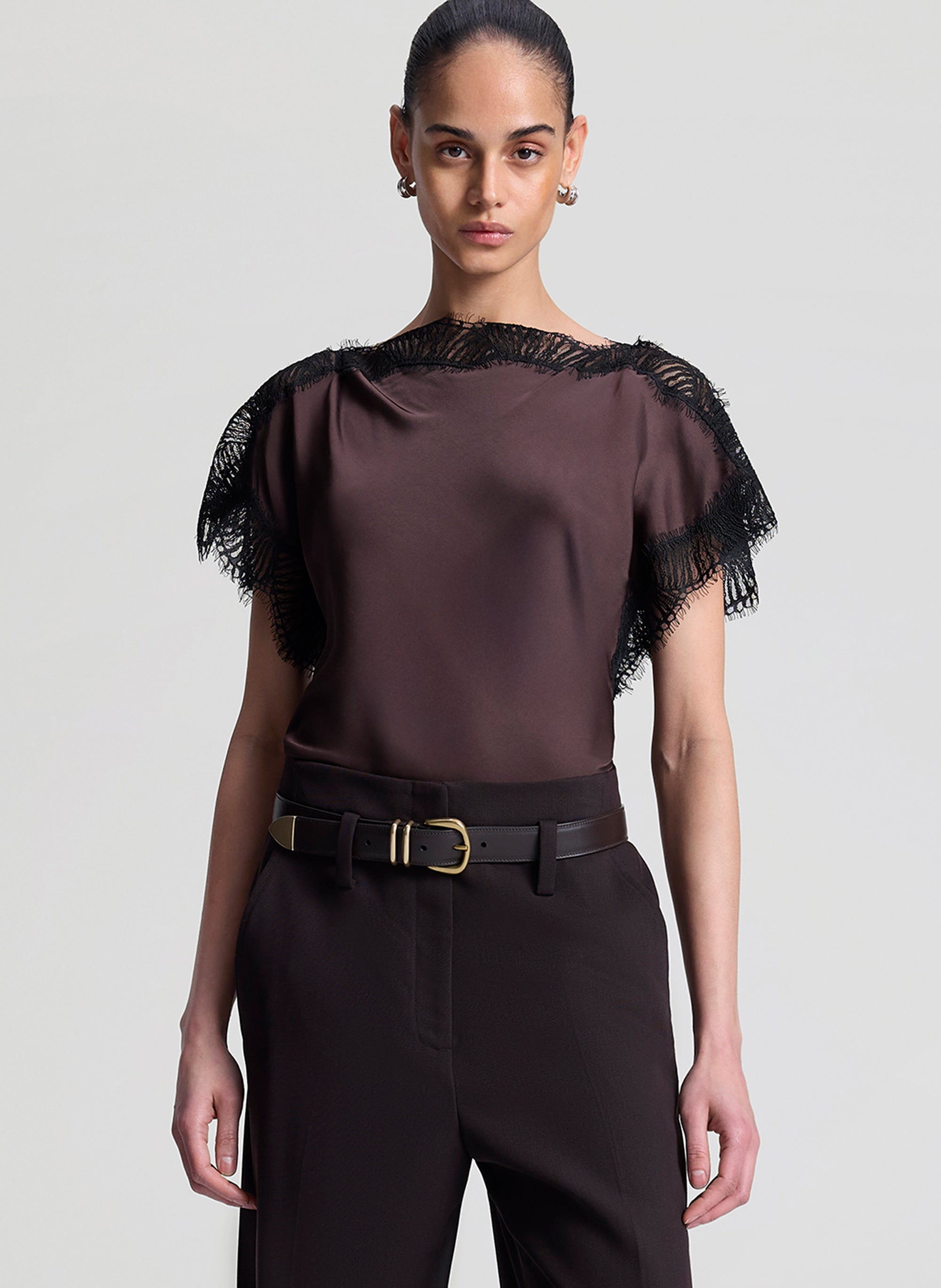 A.L.C. Luna Satin and Lace Top | ALCltd.com