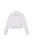 Mackie Embellished Cropped Cotton Shirt