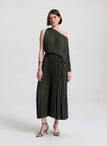 Mara Georgette Pleated Midi Dress