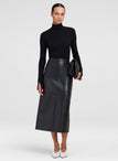 Marta Leather Midi Skirt