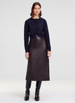 Marta Leather Midi Skirt