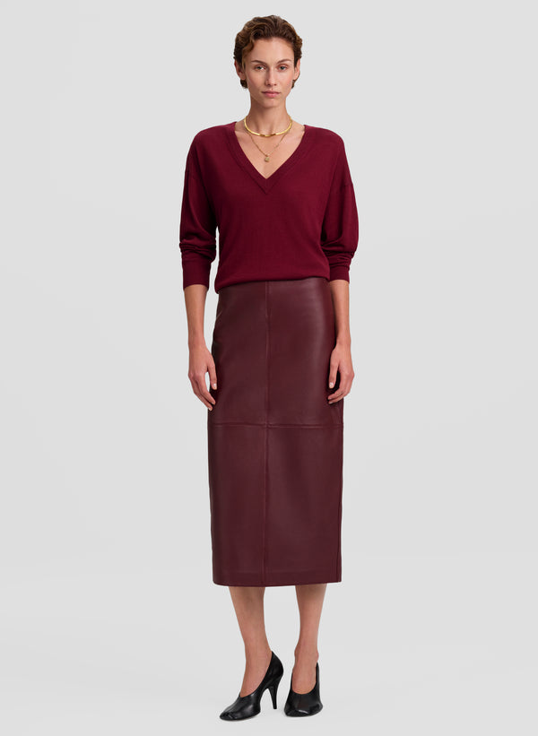 Marta Leather Midi Skirt