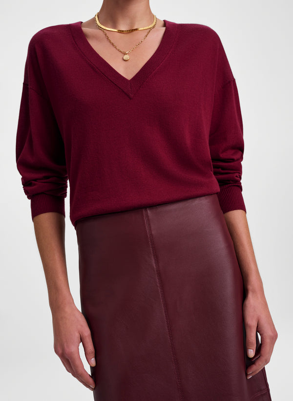 Marta Leather Midi Skirt