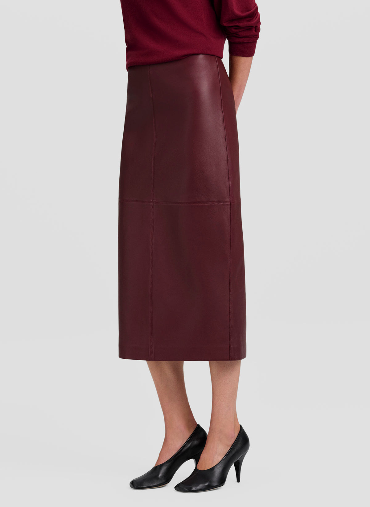 Marta Leather Midi Skirt
