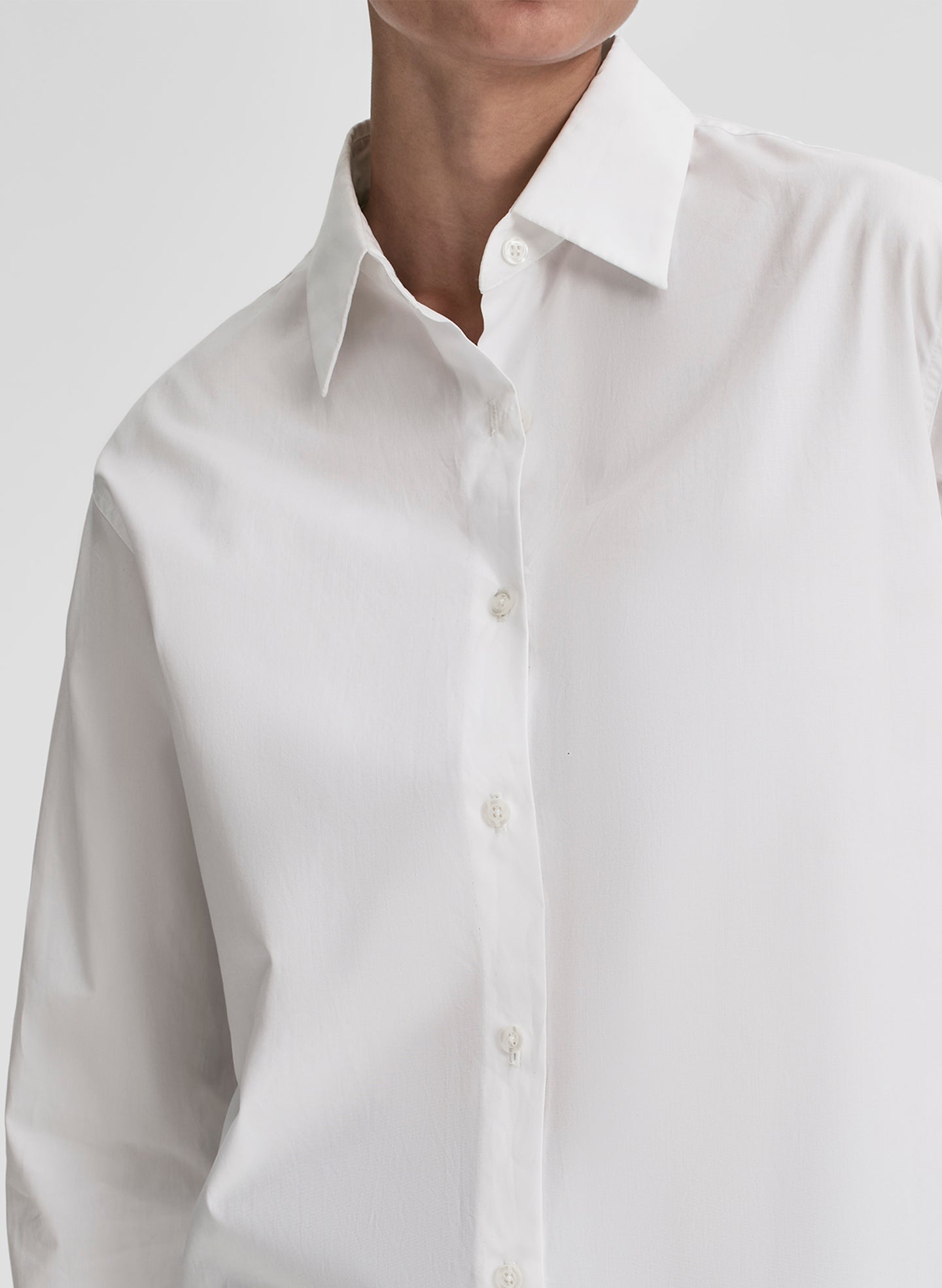 White dress shirt on a plain background