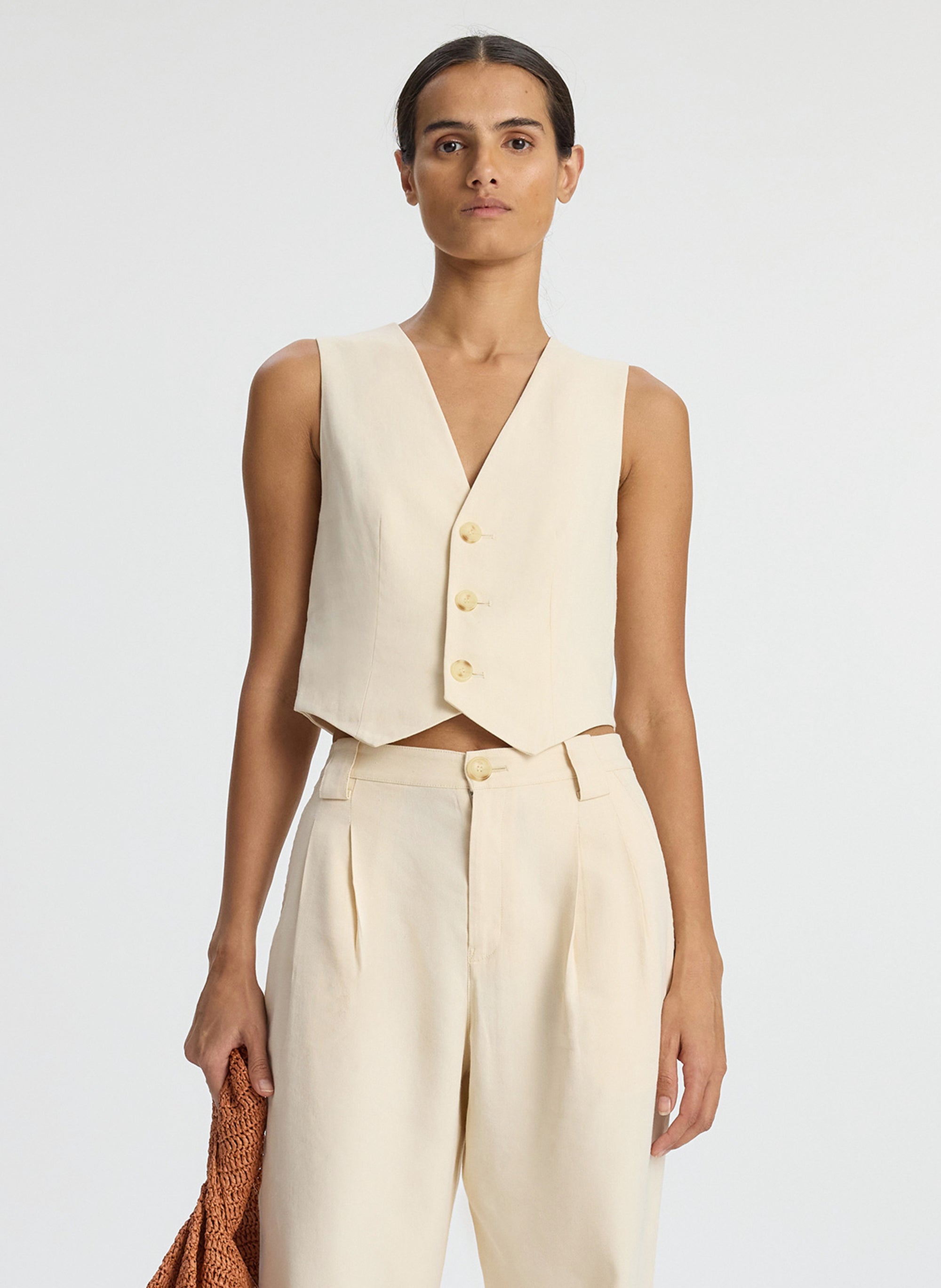 Baxley Metallic-Linen Vest