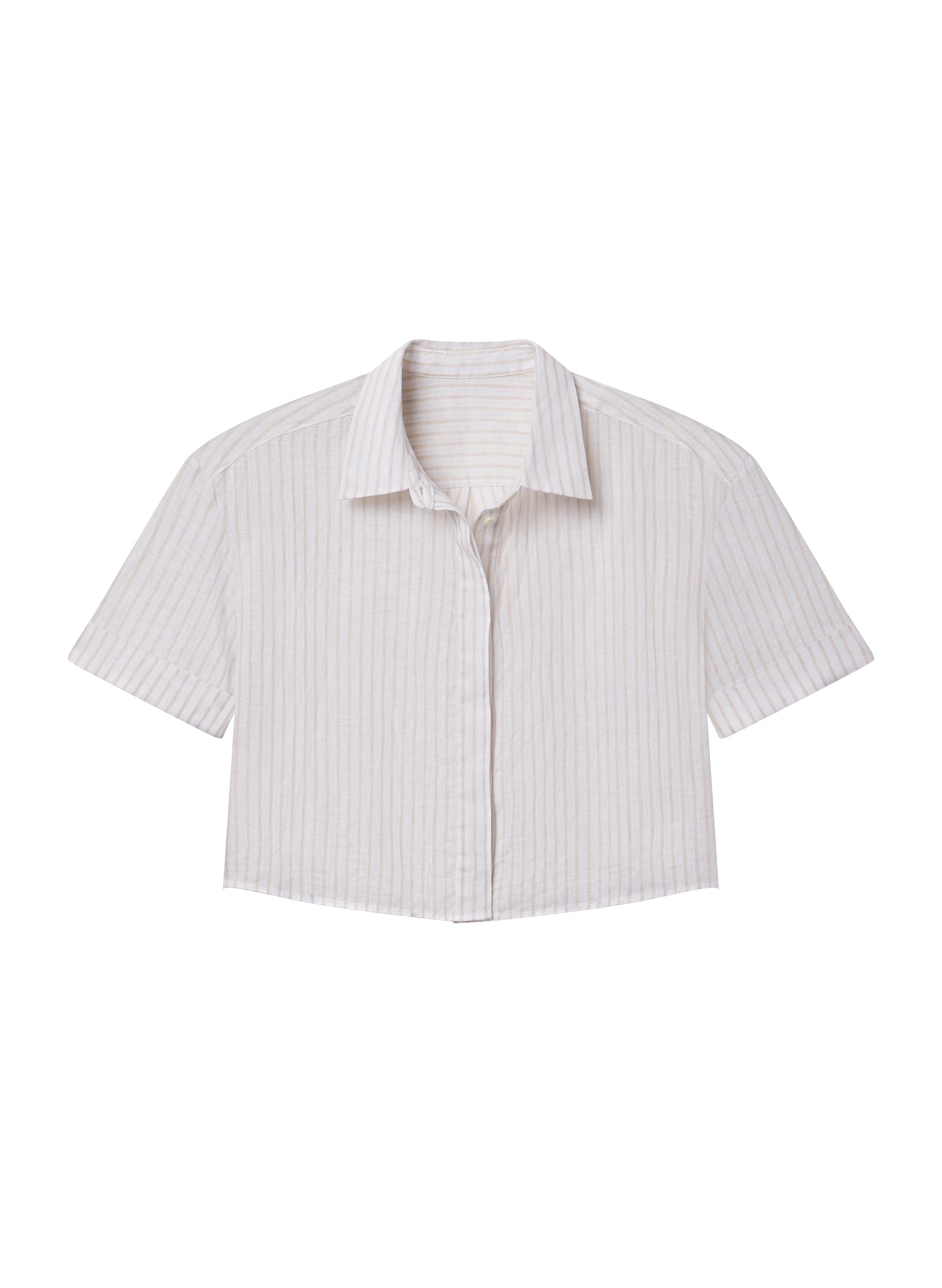 Mel Short Sleeve Linen Striped Shirt | ALC LTD