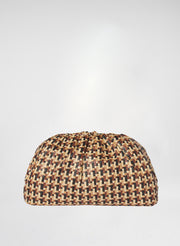 multicolor raffia clutch bag