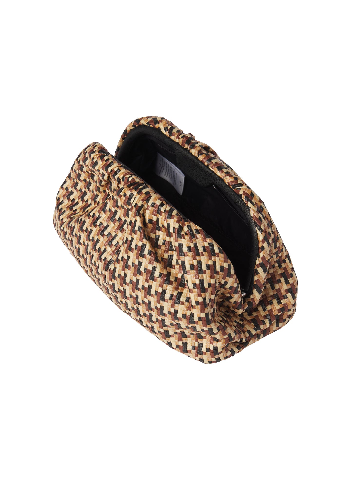 multicolor raffia clutch bag