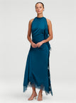 Miriam Satin and Lace Maxi Dress