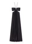 Moira Satin Pleated Maxi Dress