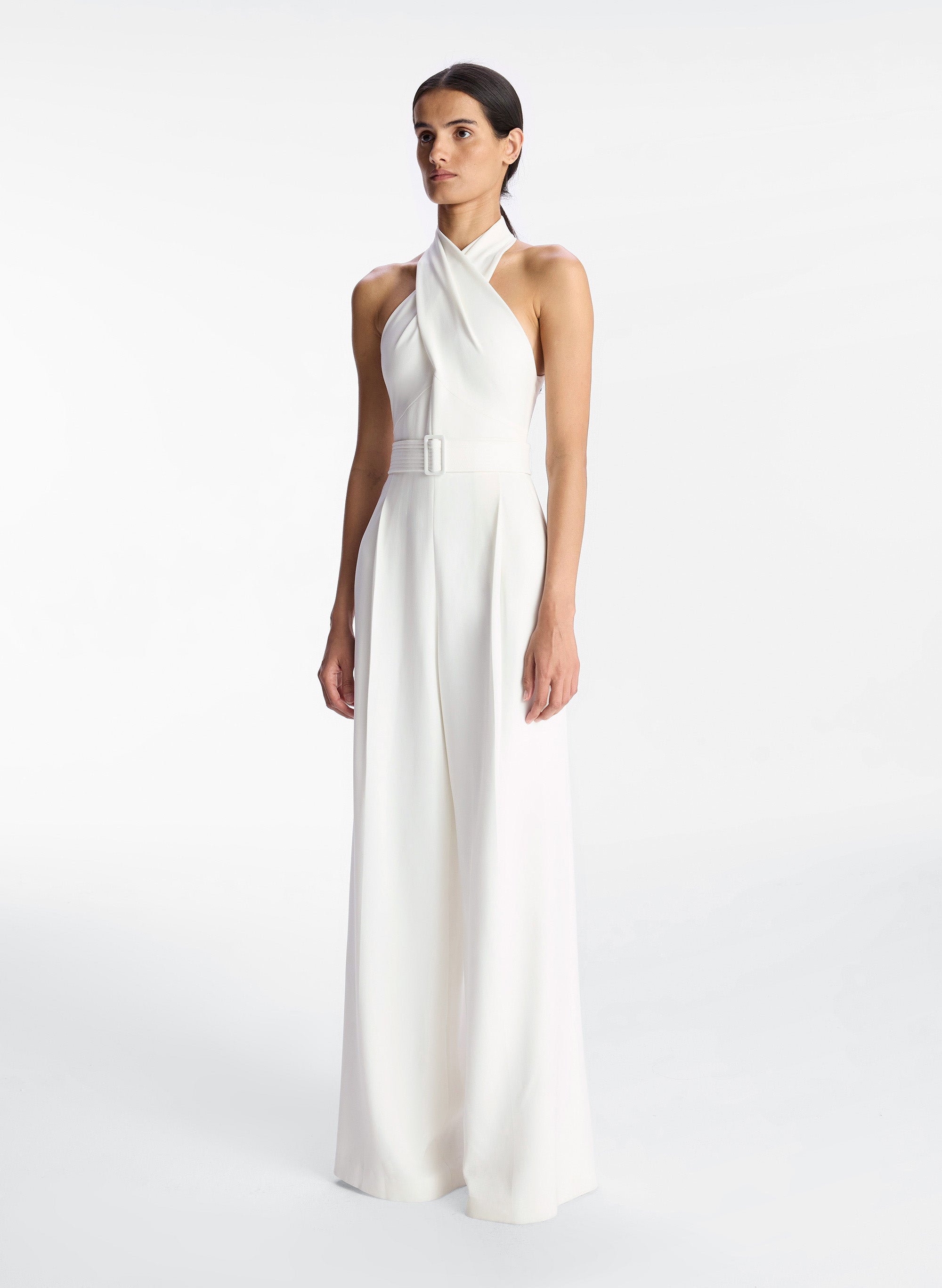 All white sales formal jumpsuit