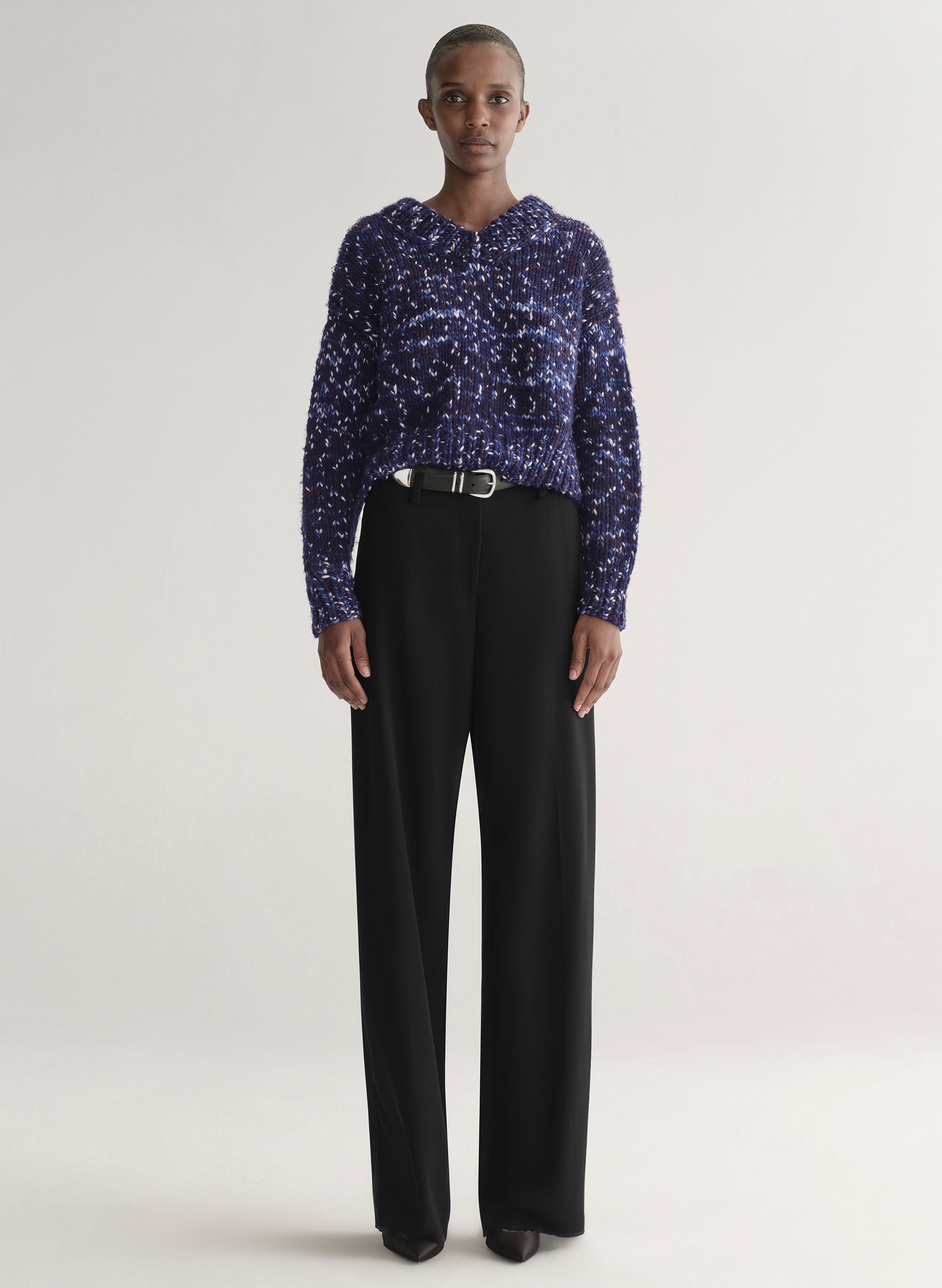 DECEMBERMAY☆ Asymmetric color knit M Micah Marled Merino Sweater | ALC LTD