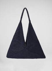 navy blue raffia tote