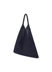 navy blue raffia tote