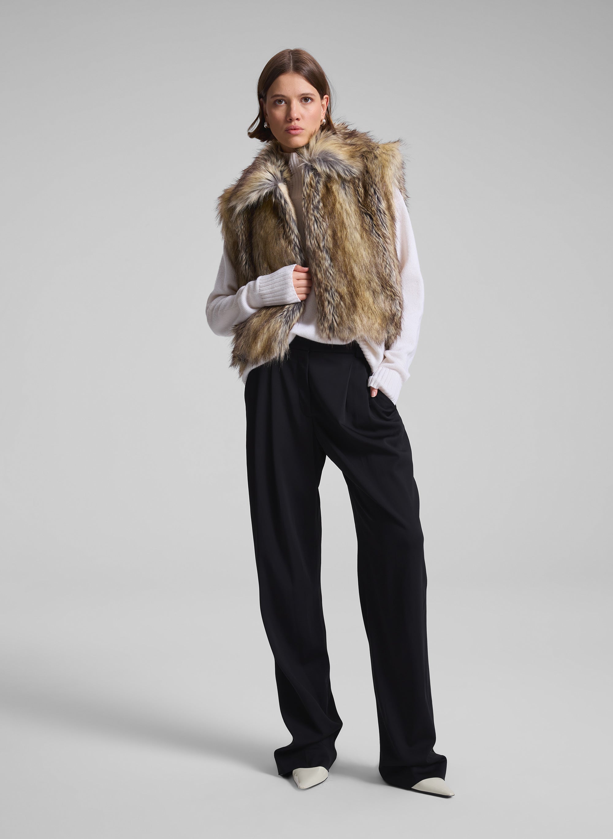 Fur faux vest hotsell