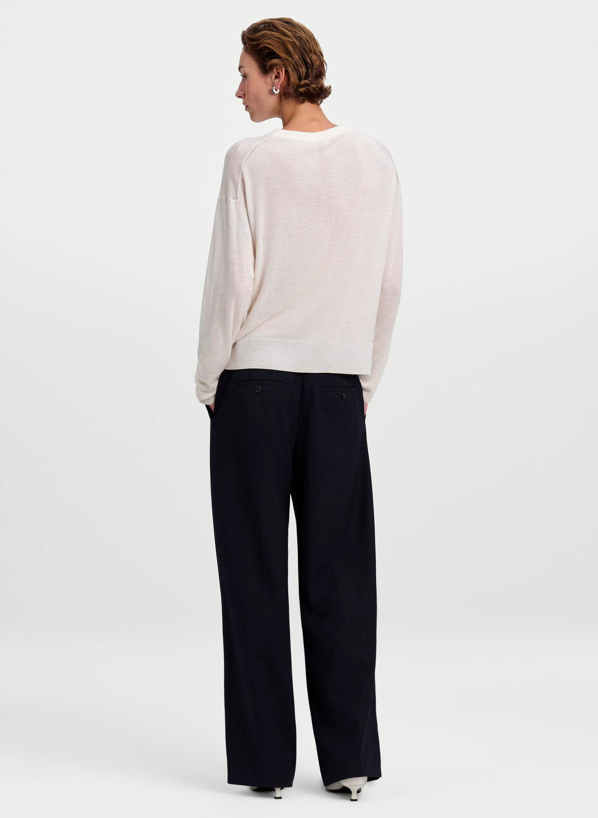 Nicole Fine Merino V-Neck Sweater