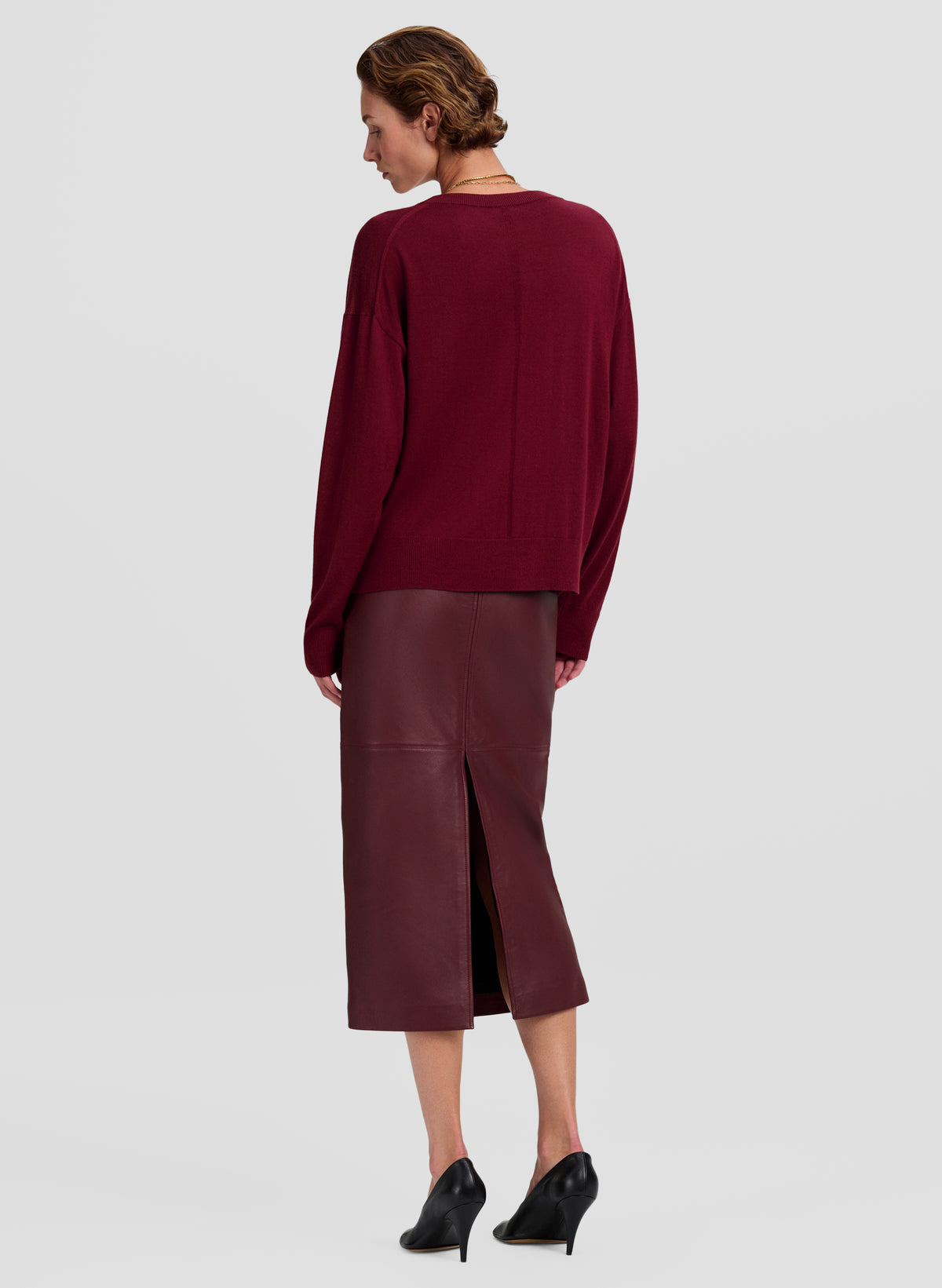 Nicole Fine Merino V-Neck Sweater