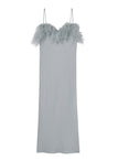 Odette Feather Trimmed Midi Dress