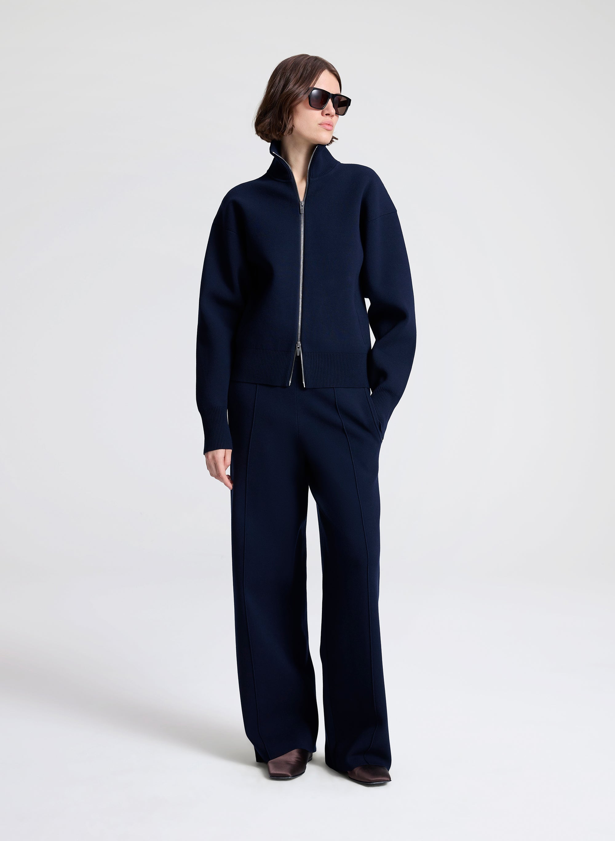 LEONARD ネイビー カーディガン ☆極美品☆LEONARD☆ネイビー長袖カーディガン☆38☆ 【公式通販】