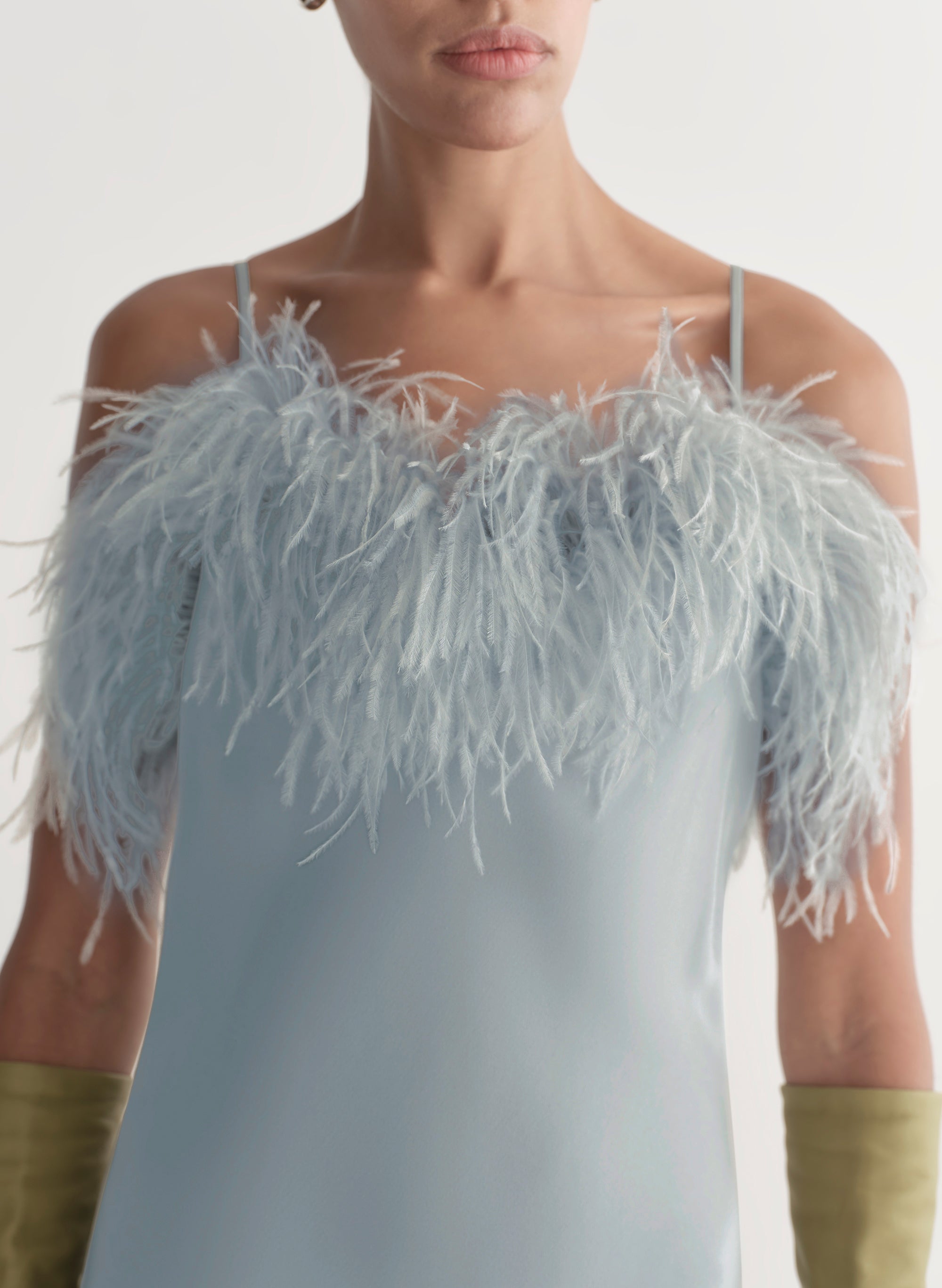 Odette Feather Trimmed Midi Dress | ALC LTD