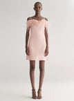 Opal Feather Trimmed Mini Dress