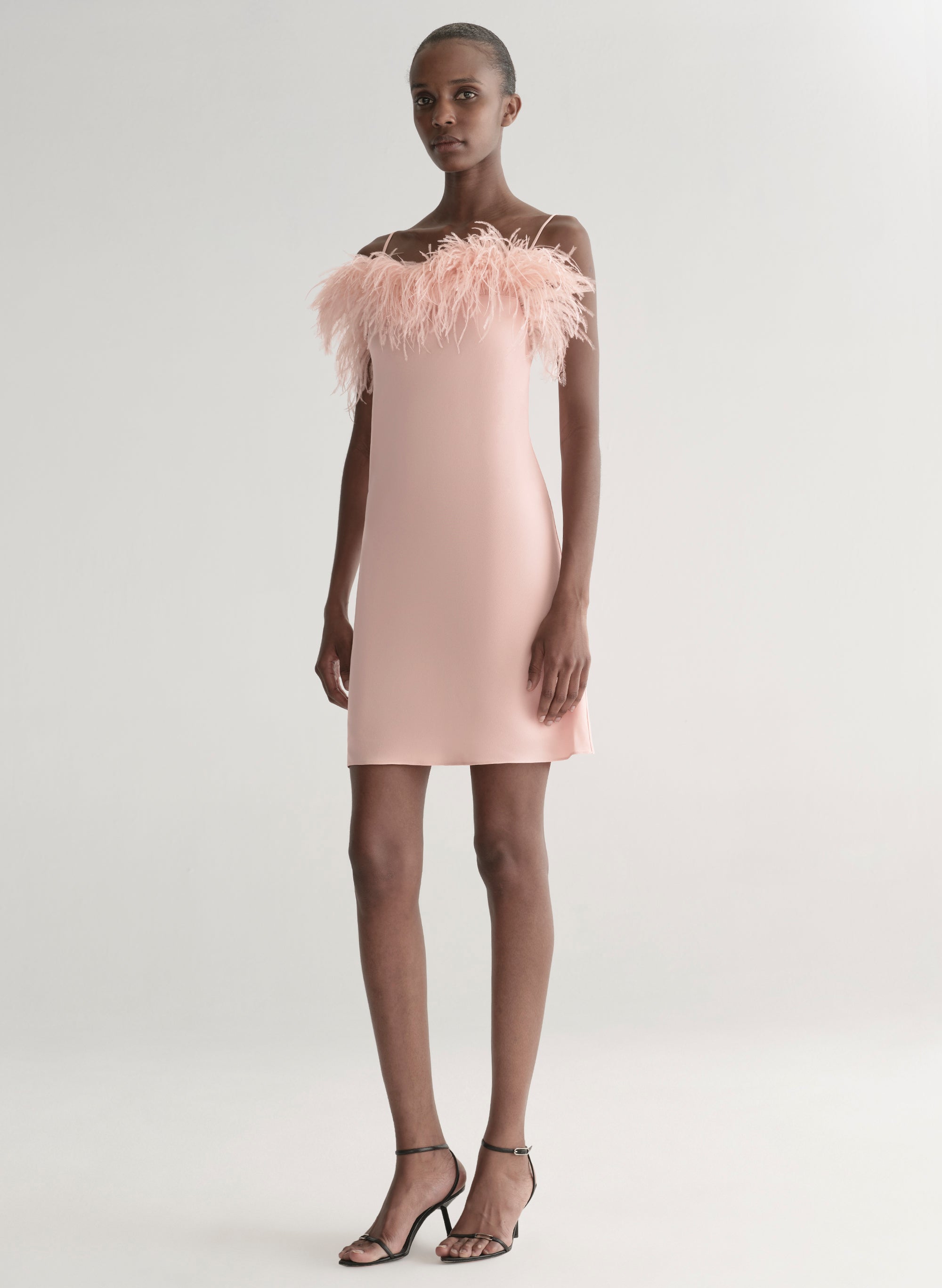 A.L.C. Opal Feather Trimmed Mini Dress | ALCltd.com