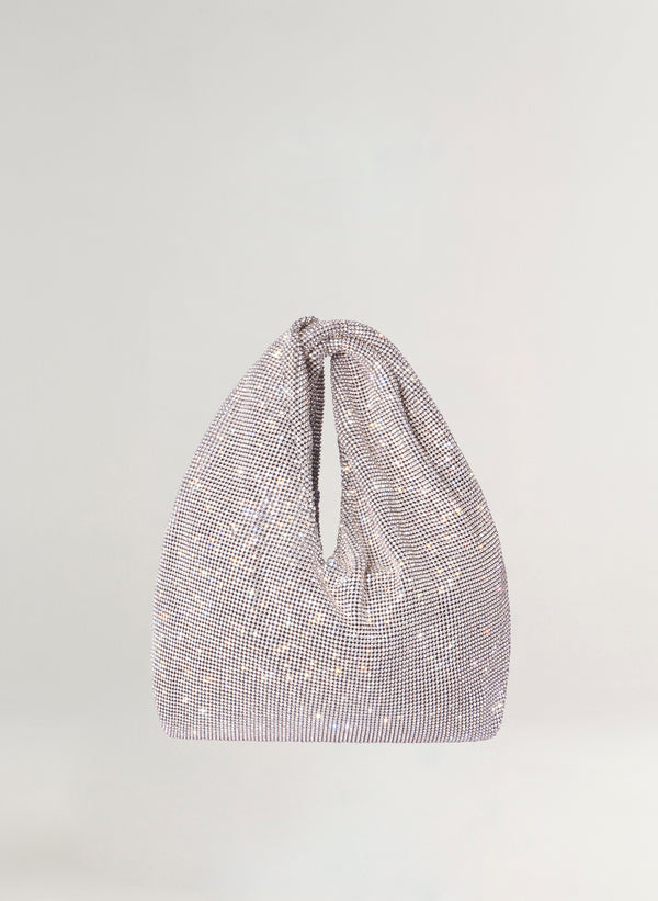 rhinestone  chain mesh bag