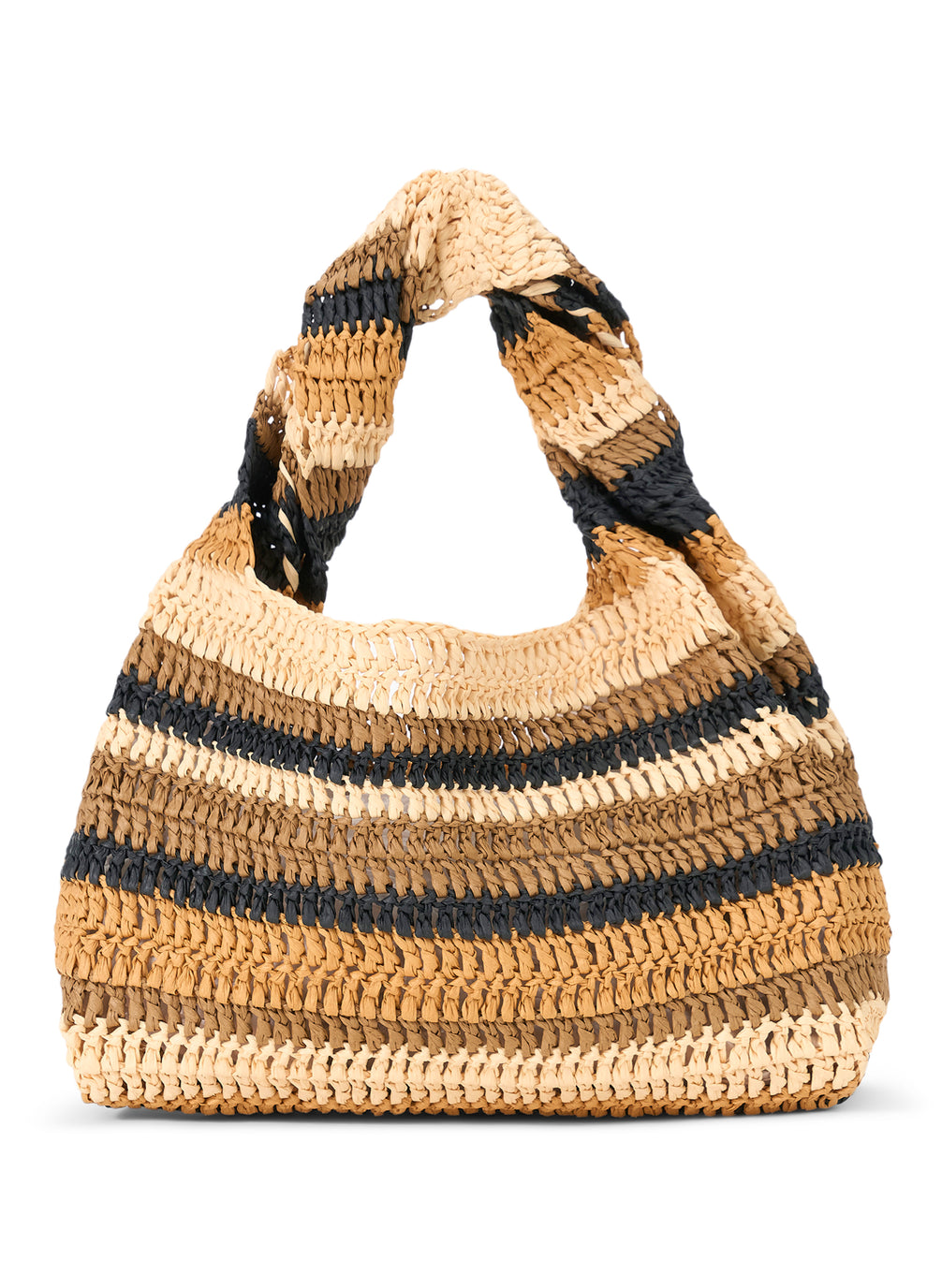 Striped Raffia Handbag