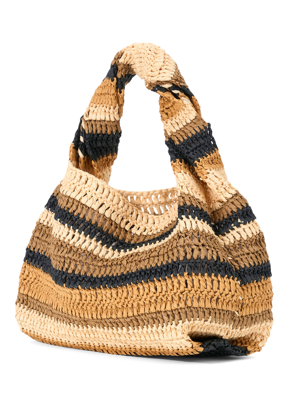 Striped Raffia Handbag