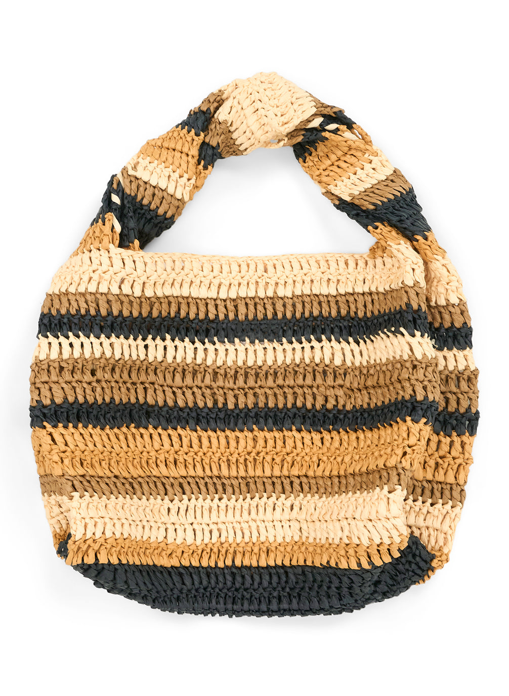 Striped Raffia Handbag