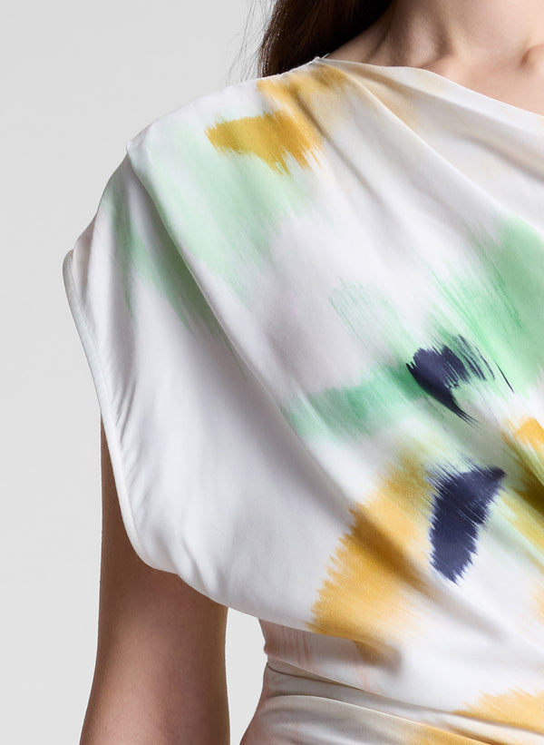 woman wearing multicolor floral maxi dress