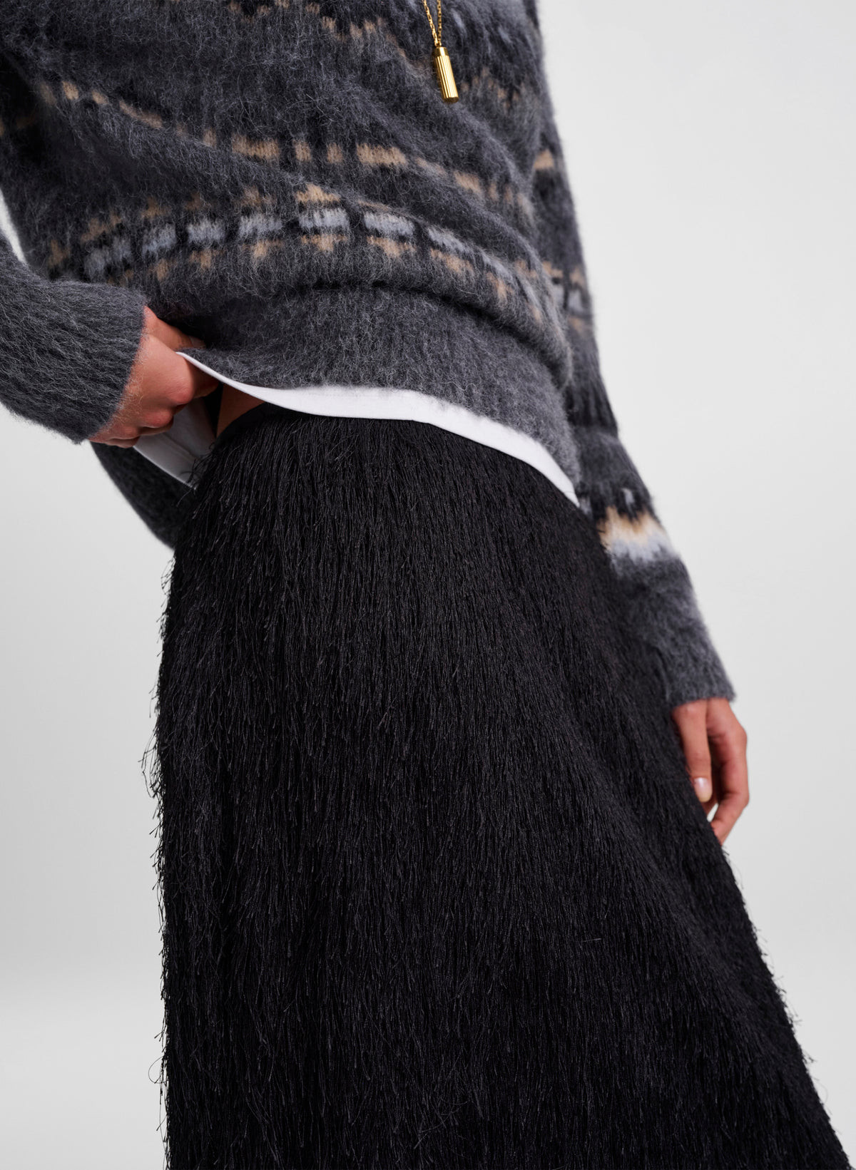 Phoebe Fringe Midi Skirt