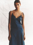 Aleena Satin and Lace Midi Dress