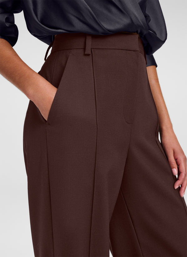 brown trouser pants on model
