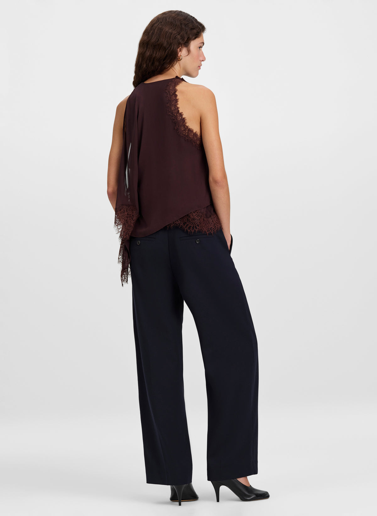 Renata Silk Chiffon and Lace Top