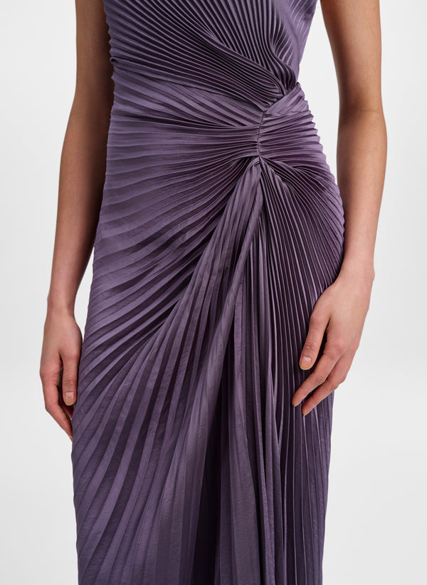 Romy Pleated Satin Gown
