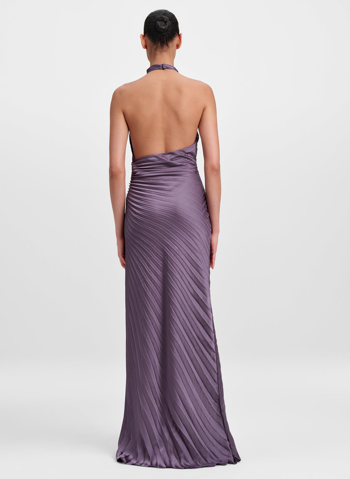 Romy Pleated Satin Gown