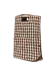 tan and brown raffia handbag