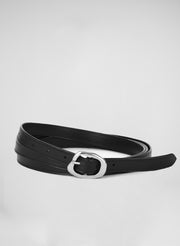 black belt with silvertone buckle