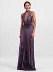 Sabine Pleated Satin Gown