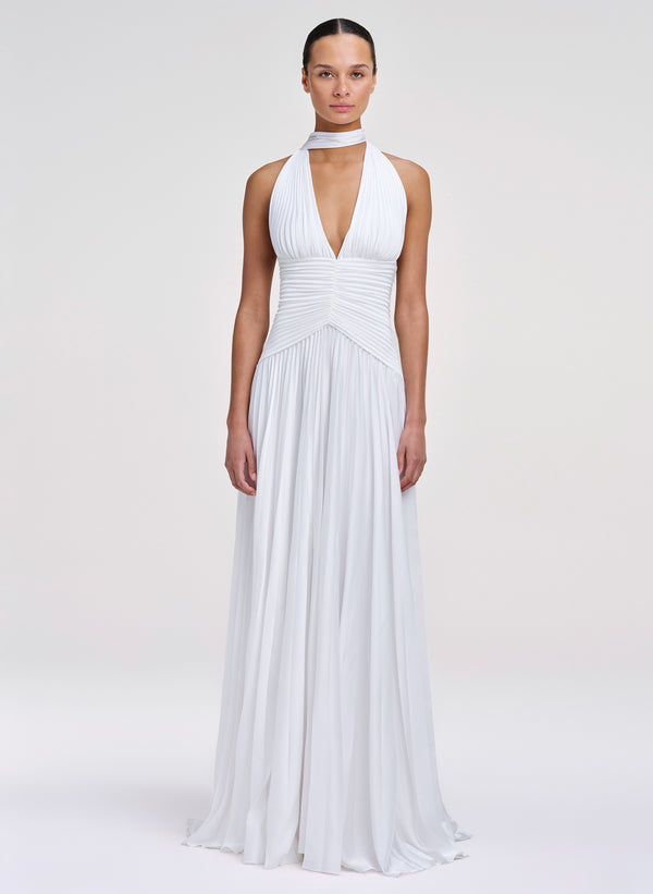 white halter dresses for women Simple A-line Short Straps Lace Homecoming With Pleats, MH110 seamed bodice and a halter neckline that ties above the open back Halter White Dresses | Nordstrom